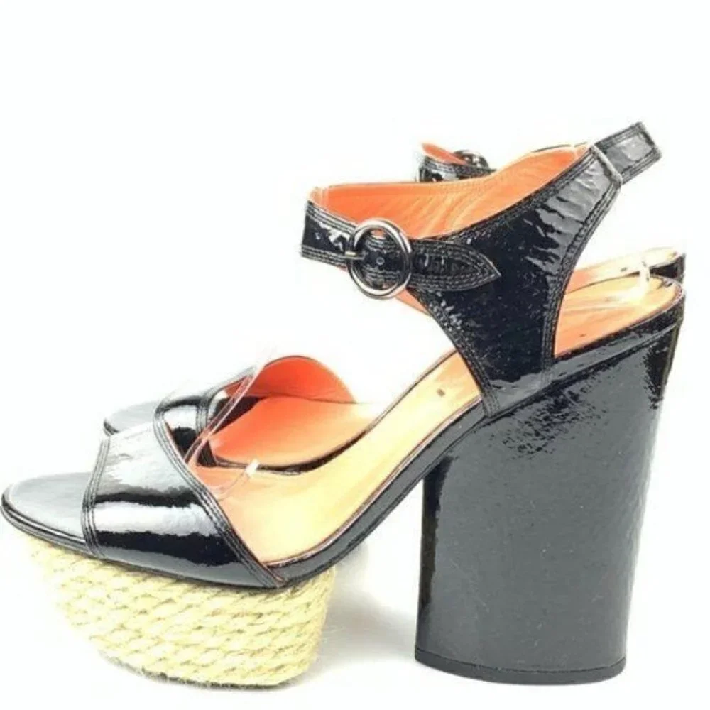 Via Spiga platforms size 8.5 black patent leather